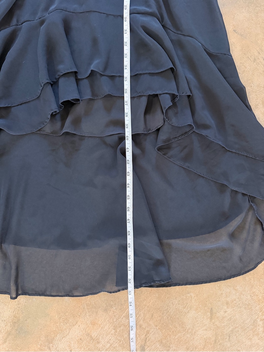 1.STATE Black High Low Ruffle Midi Maxi Dress Smocked Waist Long Sleeve S - Picture 8 of 9